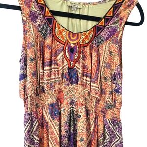 One World Sundress Size Large  With Embroided Neck